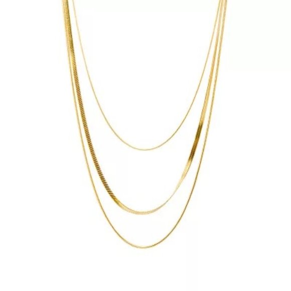 Layered 18k Stainless Steel Necklace - Picture 2 of 7